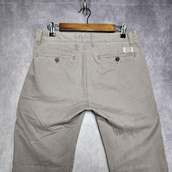 Flag & Anthem Pants Men 31x30 Warm Gray Straight Leg Casual Chino Stretch Cotton - Picture 3 of 15